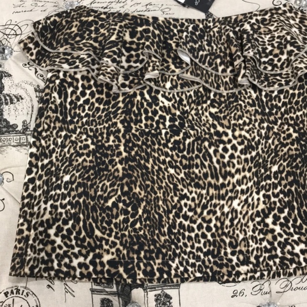 TOPSHOP Leopard Print Ruffle Skirt - Picture 5 of 6